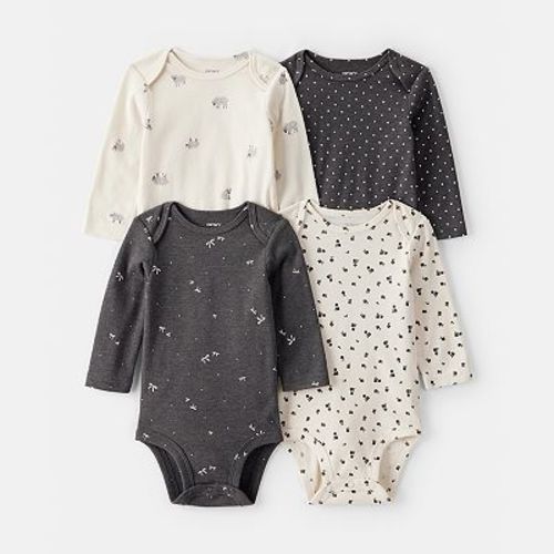Baby Girl Carter's 4-Pack Sheep Print Long-Sleeve Bodysuits