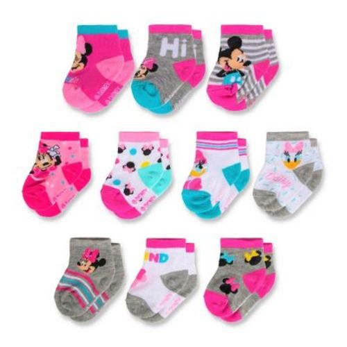 Minnie Mouse baby-girls 10-pack Infant Sock, Multicolor Dark (6-12 Months)