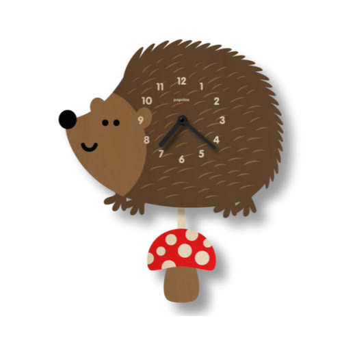 hedgehog - pendulum clock | popclox Wall Clocks for Kids