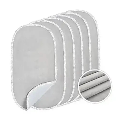 TILLYOU Waterproof Changing Pad Liners 6 Pack, 100% Cotton Reusable Cloth Diaper Liners, Gray