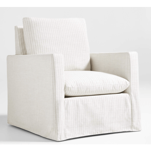 Ever Slipcovered Striped Nursery Glider Chair by Leanne Ford