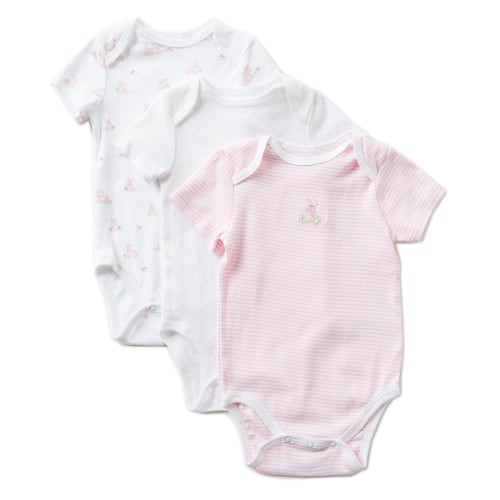 Little Me Baby Bunnies Baby Girls Newborn-9 Months Bodysuit Three-Pack