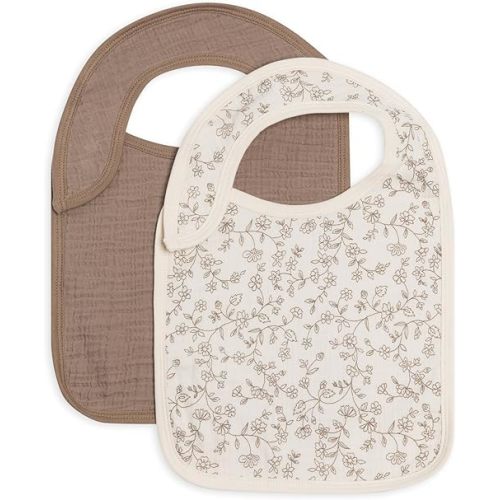 Colored Organics - 2-Pack Organic Cotton Baby Bibs - Bibs for Baby Girls & Boys