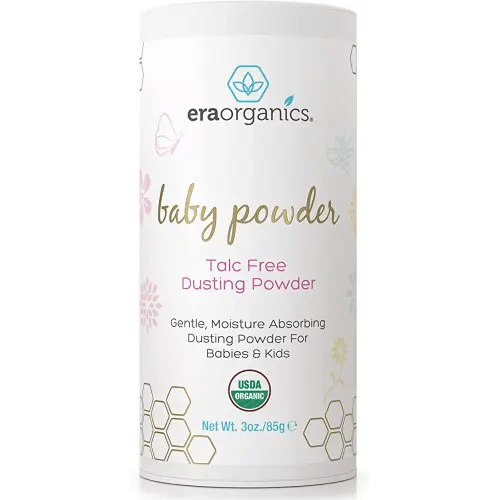 USDA Organic Baby Powder Talc-Free Dusting Powder - Soothing Organic Arrowroot, Calendula and Cornstarch Baby Powder for Newborn, Babies and Toddlers - Made in USA - 3oz/85g