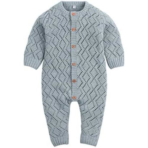 DovFanny Newborn Baby Girl Boy Rompers Solid Knitted Clothes
