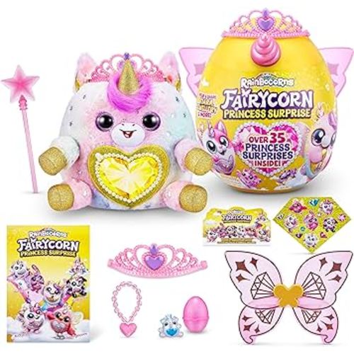 Rainbocorns Fairycorn Princess Surprise (Unicorn) by ZURU 11" Collectible Plush Stuffed Animal, Surprise Egg, Wearable Fairy Wings, Magical Fairy Princess, Ages 3+ for Girls, Children