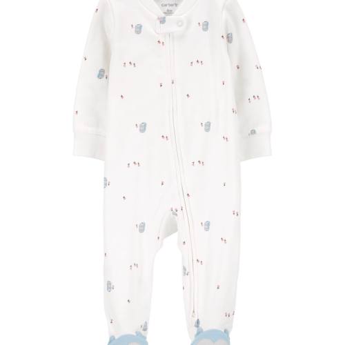 Ivory Baby Owl 2-Way Zip Cotton Sleeper Pyjamas | Carter’s Oshkosh Canada