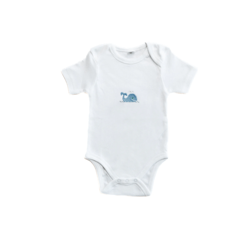 Onesie Short Sleeve in Combed Cotton Embroidered | Over The Moon
