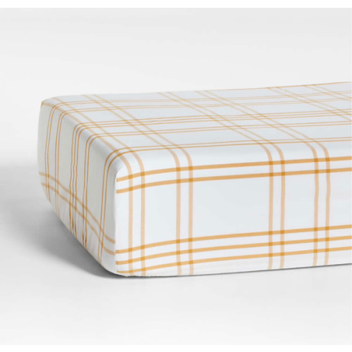 Stax Savannah Yellow Yarn-Dyed Organic Cotton Baby Crib Fitted Sheet