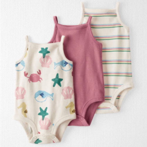 Baby 3 Pack Organic Cotton Tank Bodysuits