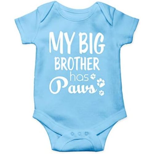 AW Fashions My Big Brother Has Paws Baby Bodysuit Funny Newborn Outfit Cut Boy Girl Infant Clothes Romper