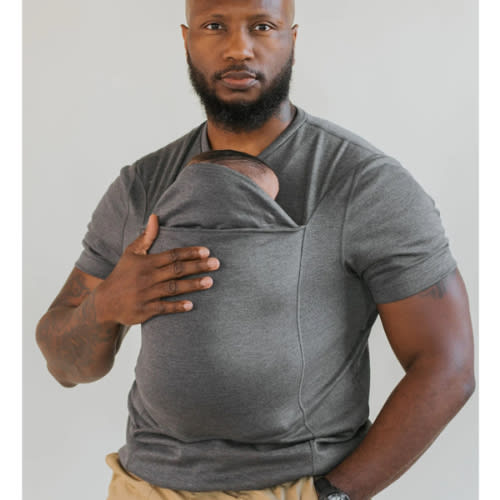 Lalabu Dad Shirt | Original Babywearing T-Shirt with Kangaroo Pouch | Baby Wrap Carrier for Newborns & Infants | Baby Wrap Carrier for Newborns | Essential for new Dads