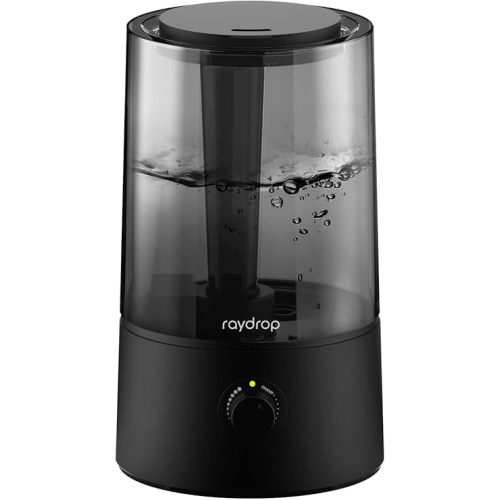 raydrop Humidifiers for Bedroom, Humidifiers for Home & Large Room, Cool Mist Humidfiers for Baby and Plant, Adjustable Mist Level, Auto Shut-Off, Black, 4.0L