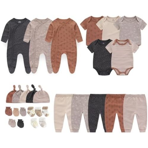 Newborn Layette Gift Set 27-Piece Baby Girl Clothes Bodysuits, Pants Essentials and Accessories 0-12Months