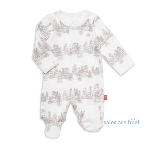 aspen grey magnetic organic cotton footie – Magnetic Me