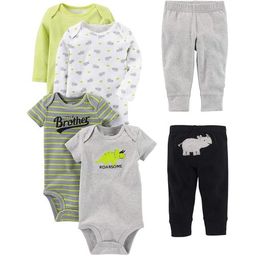 Simple Joys by Carter's unisex-baby 6-piece Bodysuits (Short and Long Sleeve) and Pants Set