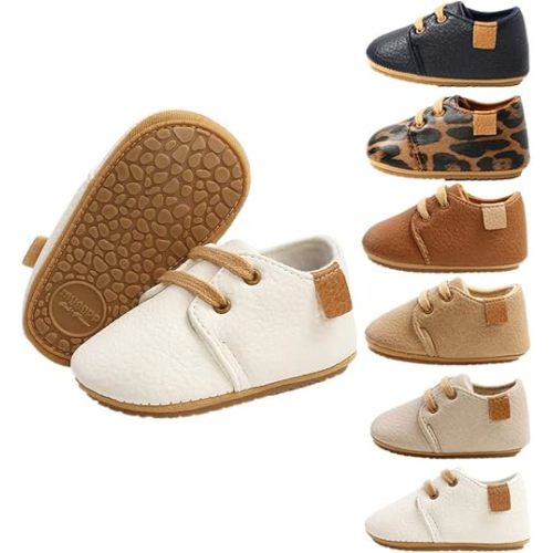 6-12 MO Oxford Shoes PU Leather Soft Rubber Sole Sneakers Anti-Slip Toddler Ankle Boots