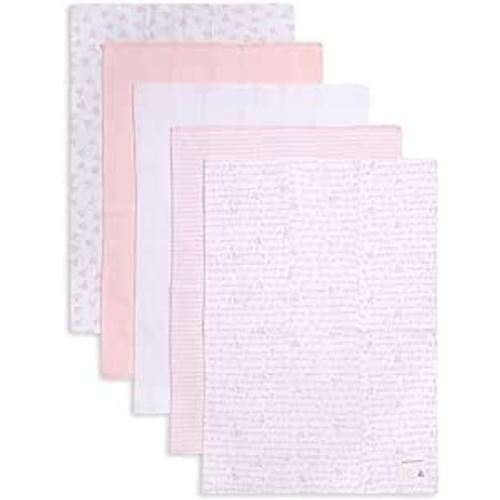 Amazon.com: Burt's Bees Baby - Burp Cloths, 100% Organic Cotton Absorbent 5-Pack Drool Cloths (Blossom Pink Variety Prints) : Baby