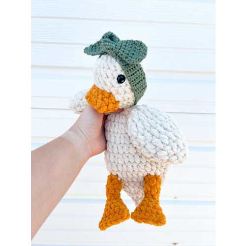 Duck Snuggler. Crochet Duck Snuggler. Handmade Duck Lovey.