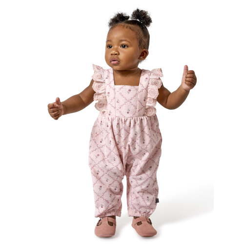 Modern Moments by Gerber baby Girl Long Leg Romper with Ruffle Detail, Sizes 0/3 Months - 24 Months
