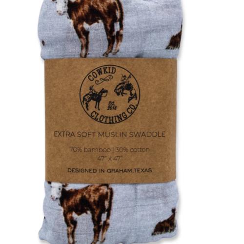 Hereford Bamboo Muslin Swaddle – Cowkid Clothing Company