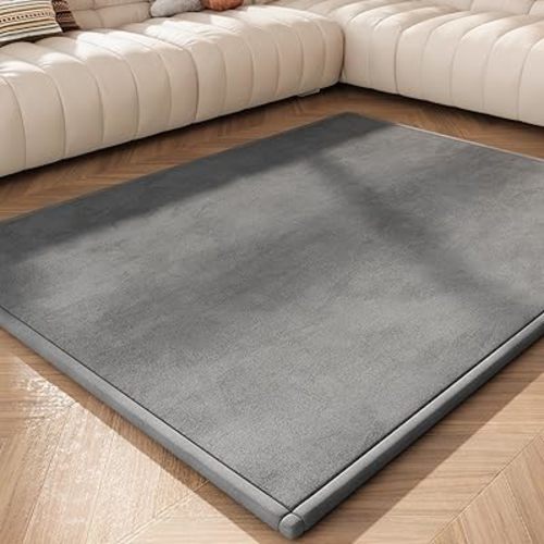 Baby Play Mat for Floor, 1.3" Thick Tummy Time Mat, Memory Foam Area Rug, Super Soft Coral Velvet Nursery Rug with Non-Slip Backing, Crawling Mat for Toddlers, Infants, Yoga, Tatami, 79''x71''