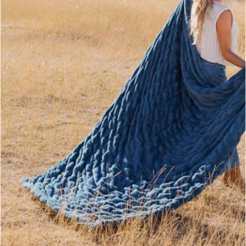 Hugs Midnight Blue Plush Blanket | Minky Couture