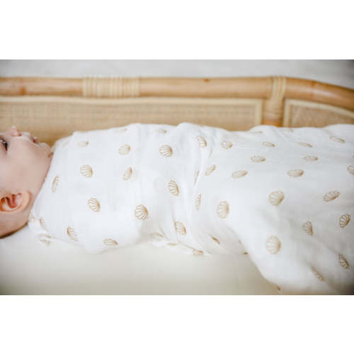 Cotton & Bamboo Swaddle - Nude Shell – Woven Kids