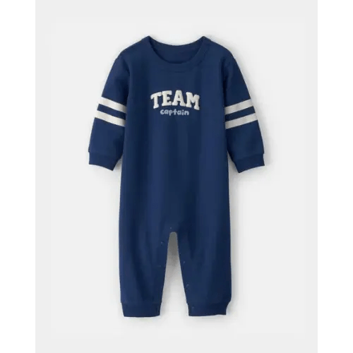 Baby Team Captain' French Terry Jumpsuit - Navy Blue | Carter's