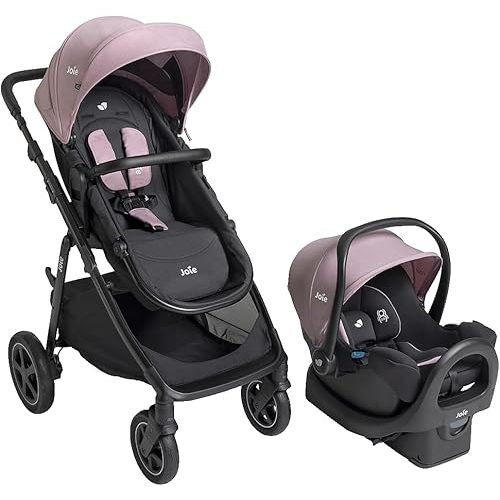 Joie Baby, Ginger DLX Travel System, 4-in-1 Stroller & Car Seat, Includes Lightweight Rue Infant Car Seat (Blush)