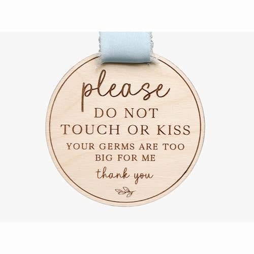 Petals of July Please Do Not Touch or Kiss Baby Sign, No Touching Baby Car Seat or Stroller Tag, Do Not Touch Sign for Newborn