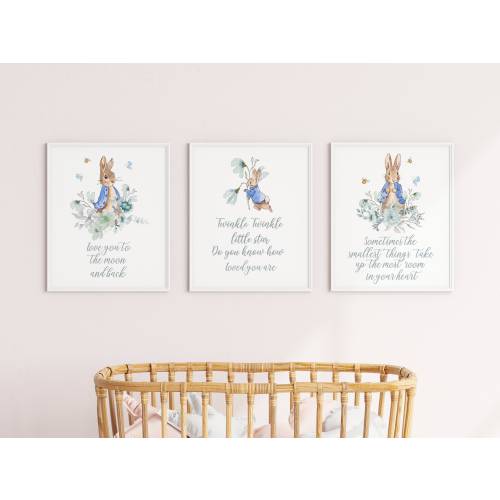 Peter Rabbit Nursery Wall Decor Kids Bedroom Wall Art Boys Decor Room