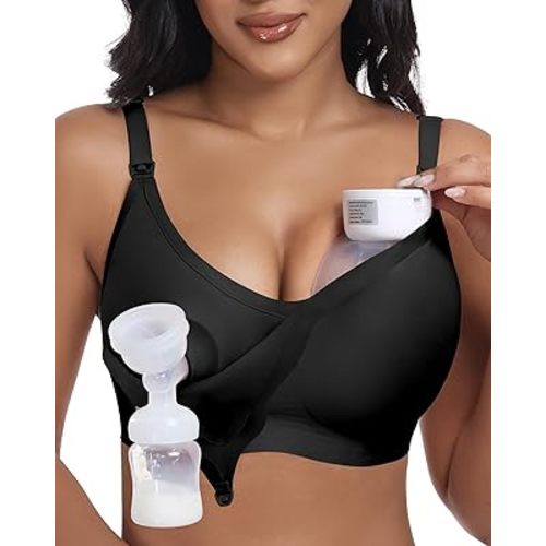 Wireless Seamless Pumping Bra Hands Free Nursing Bra Wirefree Comfort Wearable Breast Pump Brass
