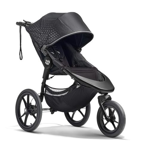 Baby Jogger Summit X3 3-Wheel Jogging Stroller with Hand Brake One-Hand Compact Fold & All-Wheel Suspension (Midnight Black)