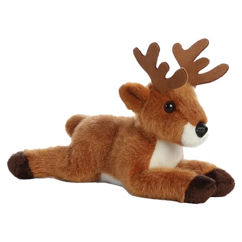 Aurora® Adorable Mini Flopsie™ Deer Stuffed Animal - Playful Ease - Timeless Companions - Brown 8 Inches