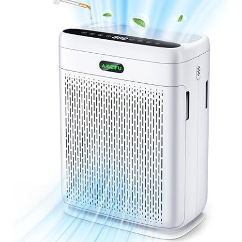 Air Purifiers for Home Large Room Up to 2200 Sq Ft, H13 Hepa Double-Sided Air Filter Purifier with PM 2.5 Display Air Quality Sensor, Air Cleaner for Bedroom, Dust, Pets, Smoke, Pollon