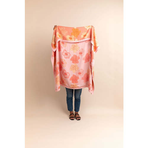 Petite Blanket - Sunset/Coral Summer Hibiscus