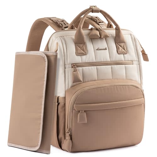 LOVEVOOK Puffer Diaper Backpack, Lightweight Baby Bag with Changing Pad, Diaper Bag for Mom Dad with Stroller Buckles