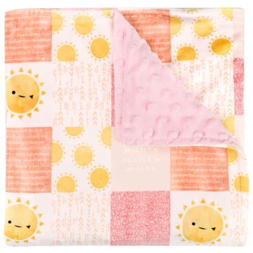 Baby Blanket for Boys Girls, Super Soft Double Layer Mink Blankets with Dotted Backing, Lattice Sun Toddler Newborn Nursery Bed Blanket, Multicolor Printed Blanket, 30 X 40 Inches