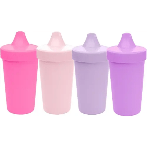 Re-Play Spill-Proof Sippy Cups for Toddlers - Kids Reusable 10 Oz Set of 4, Dishwasher & Microwave Safe, Made in USA, Princess