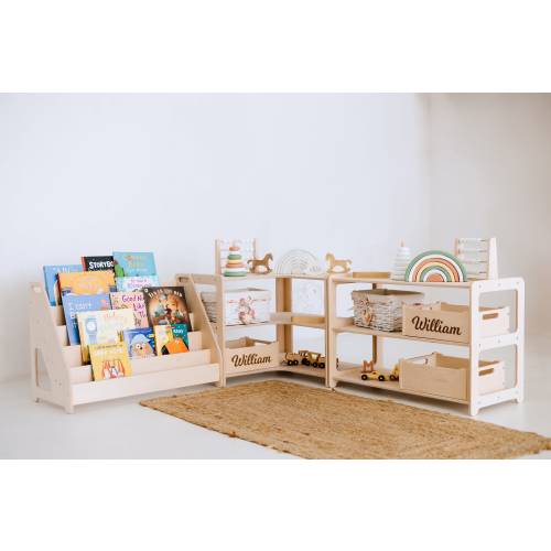 Montessori Bookshelf + Small Toy Shelf + Corner Toy Shelf, Wooden Shelf, Kids Bookcase, Toy Storage, Kids Furniture, Montessori Shelf