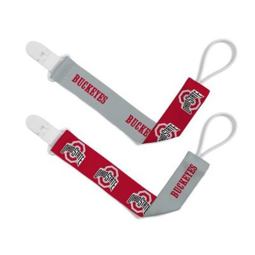 Babyfanatic Officially Licensed Unisex Pacifier Clip 2-pack - Ncaa Ohio State Buckeyes - Officially Licensed Baby Apparel
