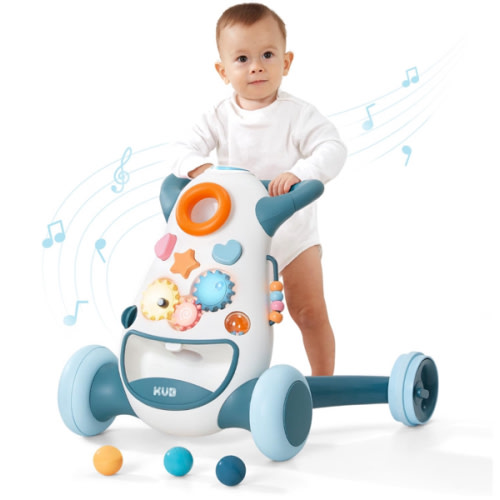 KÜB Montessori Baby Walker - Interactive Push Toy for Toddlers Learning to Walk with Soft Music & Lights, Adjustable Speed & Non-Slip Wheels, Educational Activity Center
