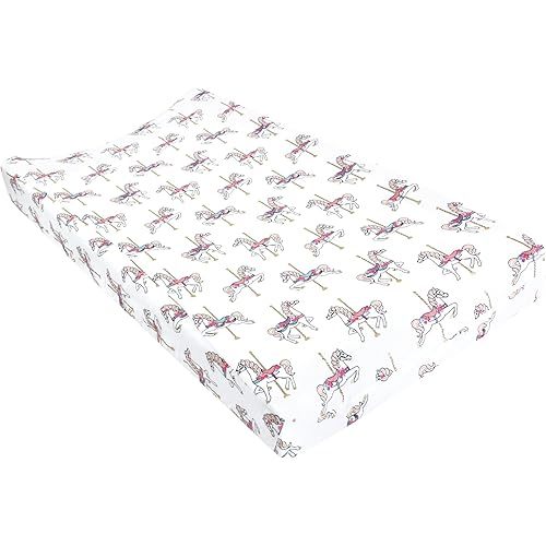 Hudson Baby Unisex Baby Changing Pad Cover, Carousel Horse, One Size