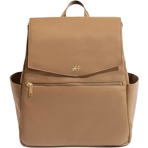 Freshly Picked Classic II Diaper Bag Backpack, Wipeable Vegan Leather Diaper Bag With Changing Pad, Convertible (Toffee V2)