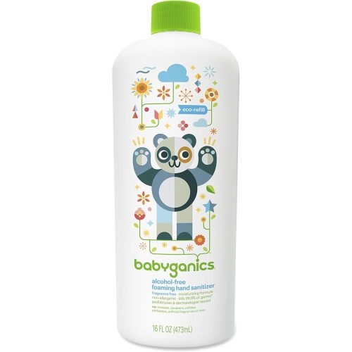 Babyganics Alcohol-Free Foaming Hand Sanitizer Bottle, Fragrance Free, 16oz Refill Bottle, Packaging May Vary