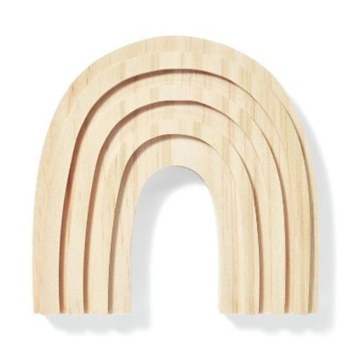 Freestanding Wood Rainbow - Mondo Llama™: Unfinished Craft, Wooden Decor, 3+ Years, 6.2" Height, 6" Width