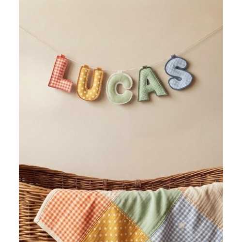 Personalized Handmade Fabric Nursery Name Banner Custom Baby Room Felt Letter Garland Toddler Room Alphabet Sign Baby Shower Bunting Decor