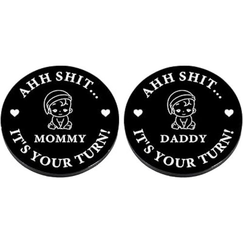Valentine's Day Funny Baby Gift New Dad Mom Parents Decision Coin Gift for Dad Mom to be Pregnancy Gifts for First Time Mom Dad Daddy Mummy, Baby Shower Announcement, New Parents Gifts for Fathers Day