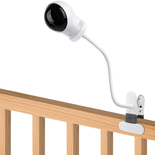 Flexible clip clamp Mount Compatible with Eufy Spaceview, Spaceview Pro and Spaceview S Video Baby Monitor Camera 15.7 inches Flexible Long Gooseneck Arm, Baby Monitors Holder for Crib Baby Camera